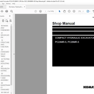 Komatsu PC24MR-5 PC26MR-5 Compact Hydraulic Excavator Shop Manual SEN06893-00 - PDF DOWNLOAD