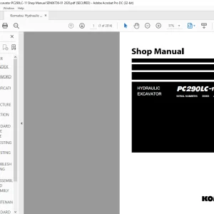 Komatsu PC290LC-11 Hydraulic Excavator Shop Manual SEN06736-01 - PDF DOWNLOAD
