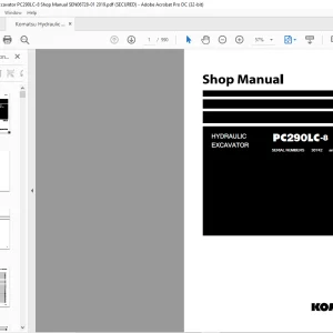 Komatsu PC290LC-8 Hydraulic Excavator Shop Manual SEN06728-01 - PDF DOWNLOAD