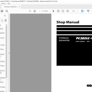 Komatsu PC360LC-11 Hydraulic Excavator Shop Manual SEN06513-11 - PDF DOWNLOAD