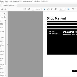 Komatsu PC360LC-11 Hydraulic Excavator Shop Manual SEN06699-01 - PDF DOWNLOAD