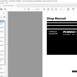 Komatsu PC360LCi-11 Hydraulic Excavator Shop Manual SEN06601-11 - PDF DOWNLOAD