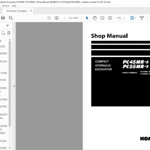 Komatsu PC45MR-5 PC55MR-5 Compact Hydraulic Excavator Shop Manual SEN06574-10 - PDF DOWNLOAD