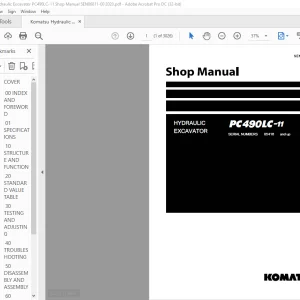 Komatsu PC490LC-11 Hydraulic Excavator Shop Manual SEN06811-00 - PDF DOWNLOAD
