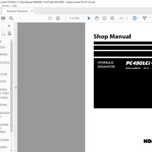 Komatsu PC490LCi-11 Hydraulic Excavator Shop Manual SEN06592-10 - PDF DOWNLOAD