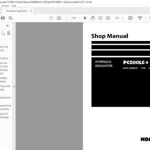 Komatsu PC500LC-8 Hydraulic Excavator Shop Manual SEN06648-02 - PDF DOWNLOAD