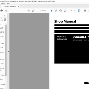Komatsu PC650LC-11 Hydraulic Excavator Shop Manual SEN06603-08 - PDF DOWNLOAD
