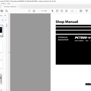 Komatsu PC78UU-10 Series Hydraulic Excavator Shop Manual SEN06659-01 - PDF DOWNLOAD