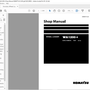 Komatsu WA1200-6 Wheel Loader Shop Manual SEN06774-02 - PDF DOWNLOAD