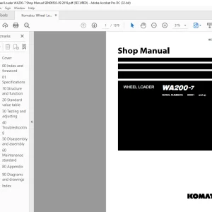 Komatsu WA200-7 Wheel Loader Shop Manual SEN06503-09 - PDF DOWNLOAD