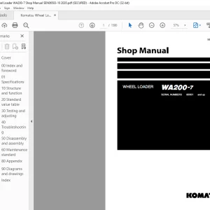 Komatsu WA200-7 Wheel Loader Shop Manual SEN06503-10 - PDF DOWNLOAD