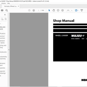 Komatsu WA380-7 Wheel Loader Shop Manual SEN05650-08 - PDF DOWNLOAD