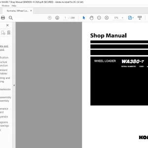 Komatsu WA380-7 Wheel Loader Shop Manual SEN05650-10 - PDF DOWNLOAD
