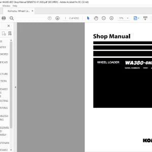 Komatsu WA380-8E0 Wheel Loader Shop Manual SEN06752-01 - PDF DOWNLOAD