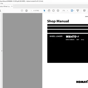 Komatsu WA470-7 Wheel Loader Shop Manual SEN06006-10 - PDF DOWNLOAD