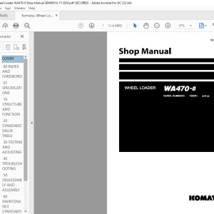 Komatsu WA470-8 Wheel Loader Shop Manual SEN06514-15 - PDF DOWNLOAD