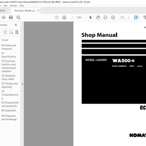 Komatsu WA500-6 Wheel Loader Shop Manual SEN00236-24 - PDF DOWNLOAD
