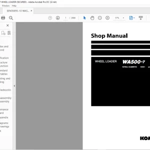 Komatsu WA500-7 Wheel Loader Shop Manual SEN05693-10 - PDF DOWNLOAD