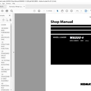 Komatsu WA500-8 Wheel Loader Shop Manual SEN06581-13 - PDF DOWNLOAD