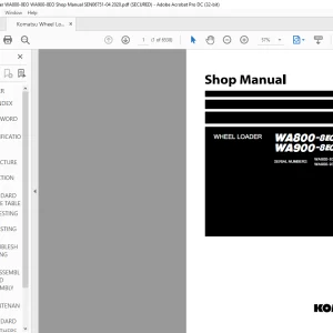Komatsu WA800-8E0 WA900-8E0 Wheel Loader Shop Manual SEN06751-04 - PDF DOWNLOAD