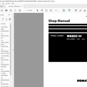 Komatsu WA900-8R Wheel Loader Shop Manual SEN06750-04 - PDF DOWNLOAD