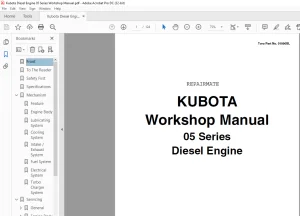 Kubota 05 Series Diesel Engine Repair Manual (01090SL) PDF Download