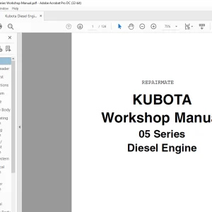 Kubota 05 Series Diesel Engine Workshop Manual 01090SL - PDF DOWNLOAD