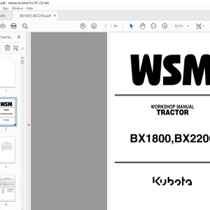 Kubota BX1800 BX2200 Tractor Workshop Manual - PDF DOWNLOAD