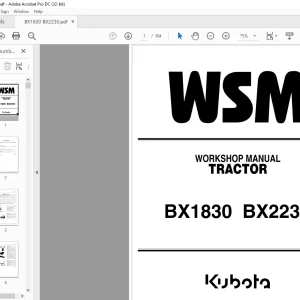 Kubota BX1830 BX2230 Tractor Workshop Manual - PDF DOWNLOAD