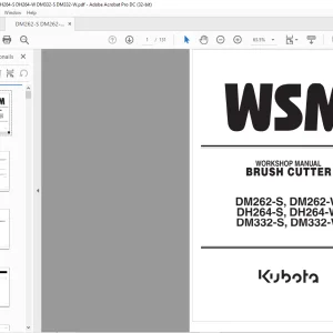 Kubota DM262-S DM262-W DH264-S DH264-W DM332-S DM332-W Brush Cutter Workshop Manual - PDF DOWNLOAD