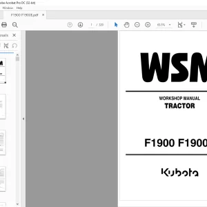 Kubota F1900 F1900E Tractor Workshop Manual - PDF DOWNLOAD