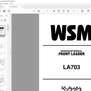 Kubota FRONT LOADER LA703 WORKSHOP MANUAL -  PDF DOWNLOAD