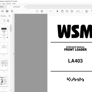 Kubota Front Loader LA403 Workshop Manual - PDF DOWNLOAD