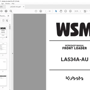 Kubota Front Loader LA534A-4U Workshop Manual - PDF DOWNLOAD