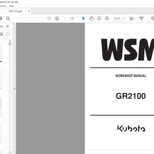 Kubota Garden Tractor GR2100 Workshop Manual - PDF DOWNLOAD