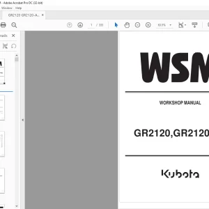 Kubota Garden Tractor GR2120 GR2120-AU Workshop Manual - PDF DOWNLOAD