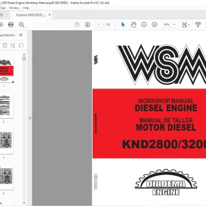 Kubota KND2800 KND3200 Diesel Engine Workshop Manual - PDF DOWNLOAD