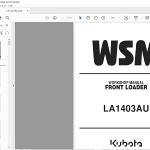 Kubota LA1403AU Front Loader Workshop Manual - PDF DOWNLOAD