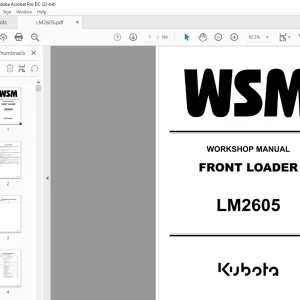 Kubota LM2605 Front Loader Workshop Manual - PDF DOWNLOAD