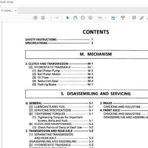 Kubota Lawn Tractor T1700H, T1700HX WORKSHOP MANUAL - PDF DOWNLOAD