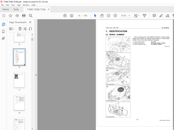 Kubota Lawn Tractor T1880, T2080, T2380 Workshop Manual - PDF DOWNLOAD ...