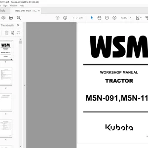 Kubota M5N-091 M5N-111 Tractor Workshop Manual - PDF DOWNLOAD