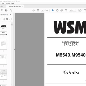 Kubota M8540 M9540 Tractor Workshop Manual - PDF DOWNLOAD