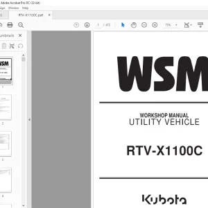 Kubota RTV-X1100C Utility Vehicle Workshop Manual - PDF DOWNLOAD