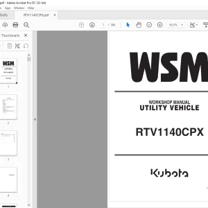 Kubota RTV1140CPX Utility Vehicle Workshop Manual - PDF DOWNLOAD