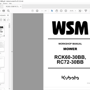 Kubota Rotary Mower RCK60-30BB RC72-30BB Workshop Manual - PDF DOWNLOAD