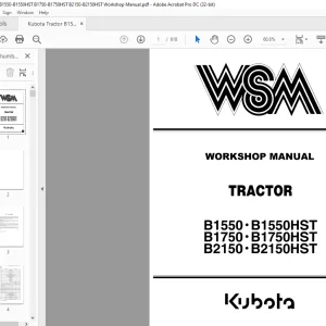 Kubota Tractor B1550·B1550HST B1750·B1750HST B2150·B2150HST Workshop Manual - PDF DOWNLOAD