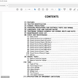Kubota Tractor B1700, B2100, B2400 Workshop Manual - PDF DOWNLOAD