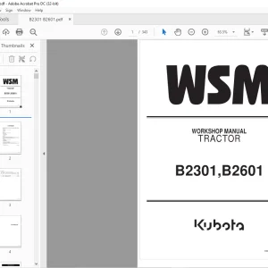 Kubota Tractor B2301 B2601 Workshop Manual - PDF DOWNLOAD