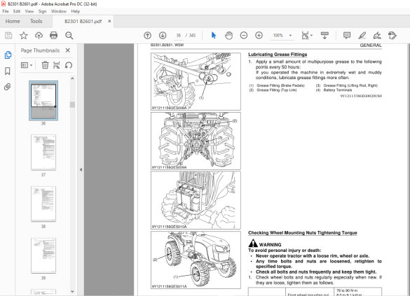 Kubota Tractor B2301 B2601 Workshop Manual - PDF DOWNLOAD ...